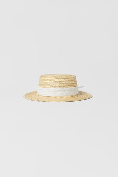 Image 0 of KIDS/ EMBROIDERED BOW BOATER HAT from Zara