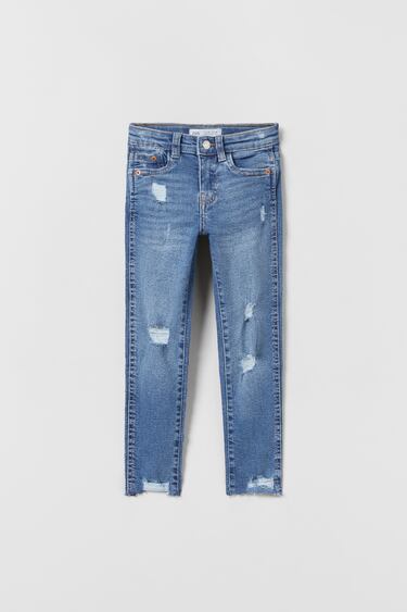 Image 0 of RIPPED SKINNY JEANS from Zara