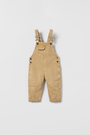 Image 0 of COLOURED DENIM DUNGAREES from Zara