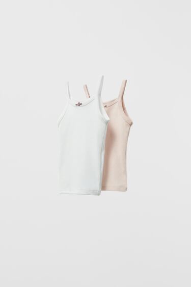 Image 0 of BABY/ TWO-PACK OF FLOWER RIB TANK TOPS from Zara
