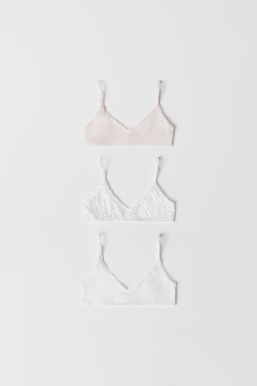 Image 0 of KIDS/ THREE-PACK OF FLORAL BRALETTES from Zara