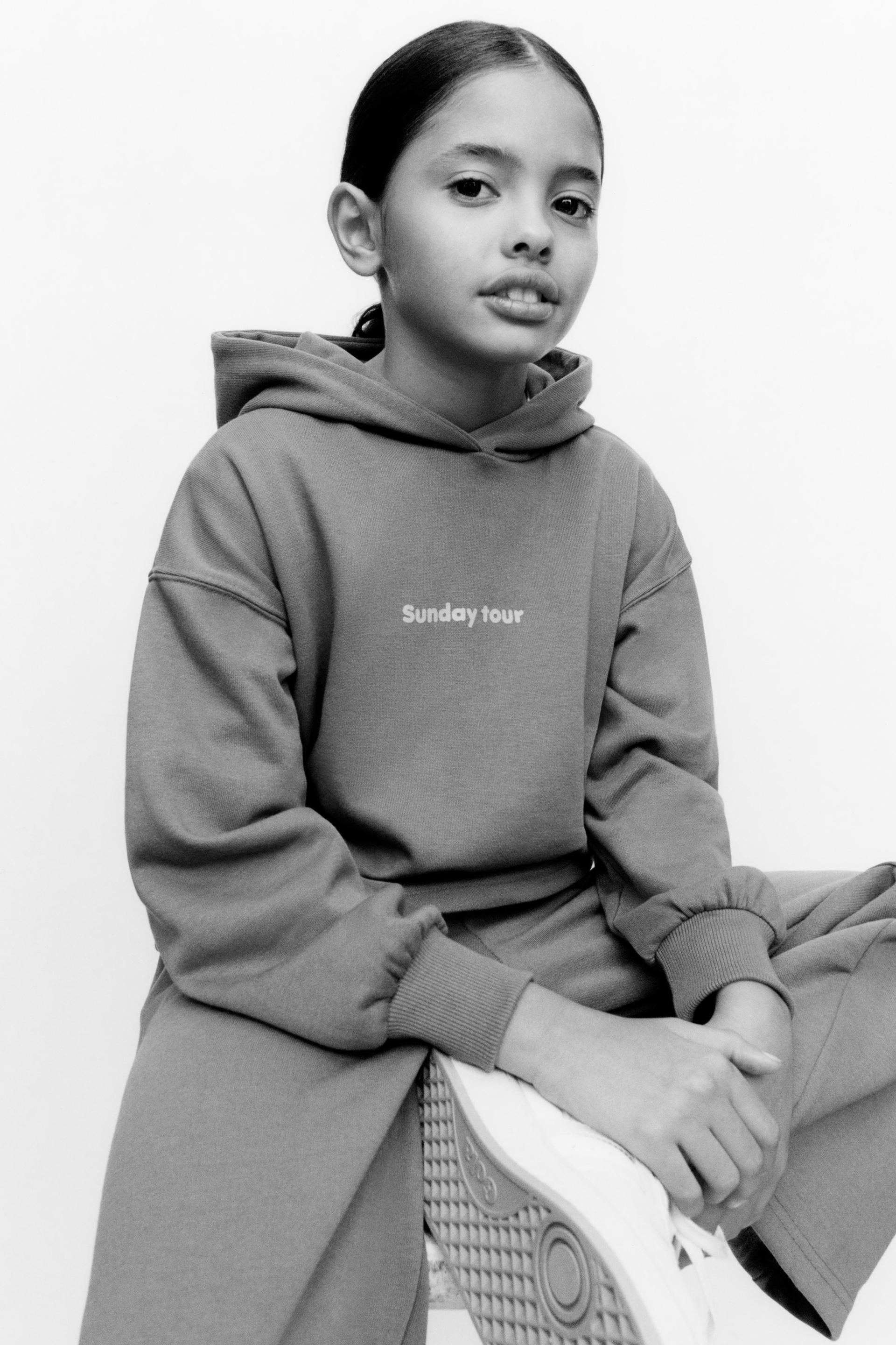Zara slogan hoodie Outlet