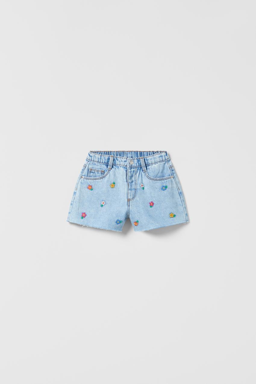 Zara blue flower shorts Outlet