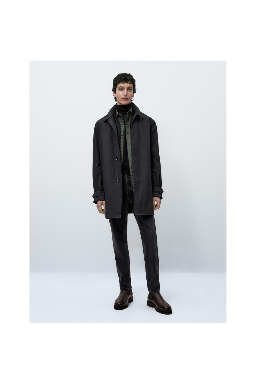 Zara men's navy blue coat Clearance