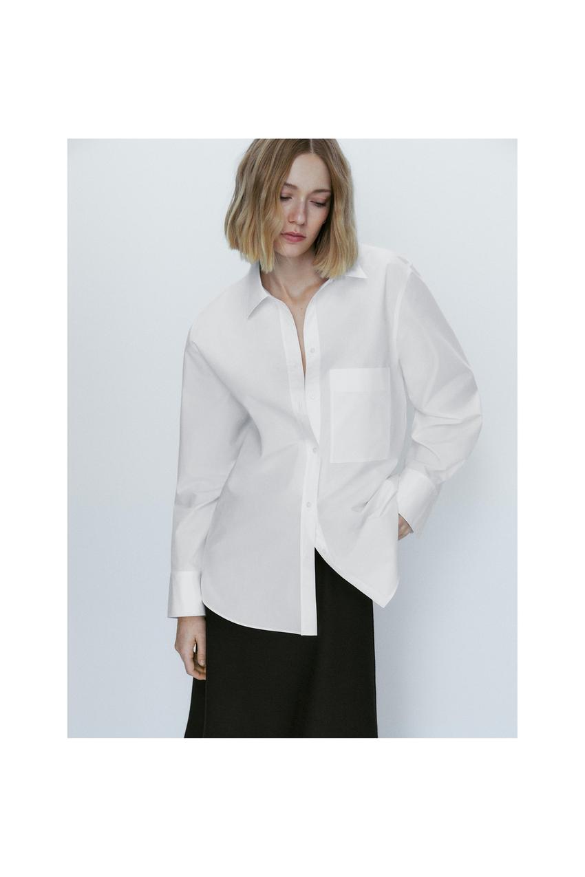 Zara white poplin blouse Clearance