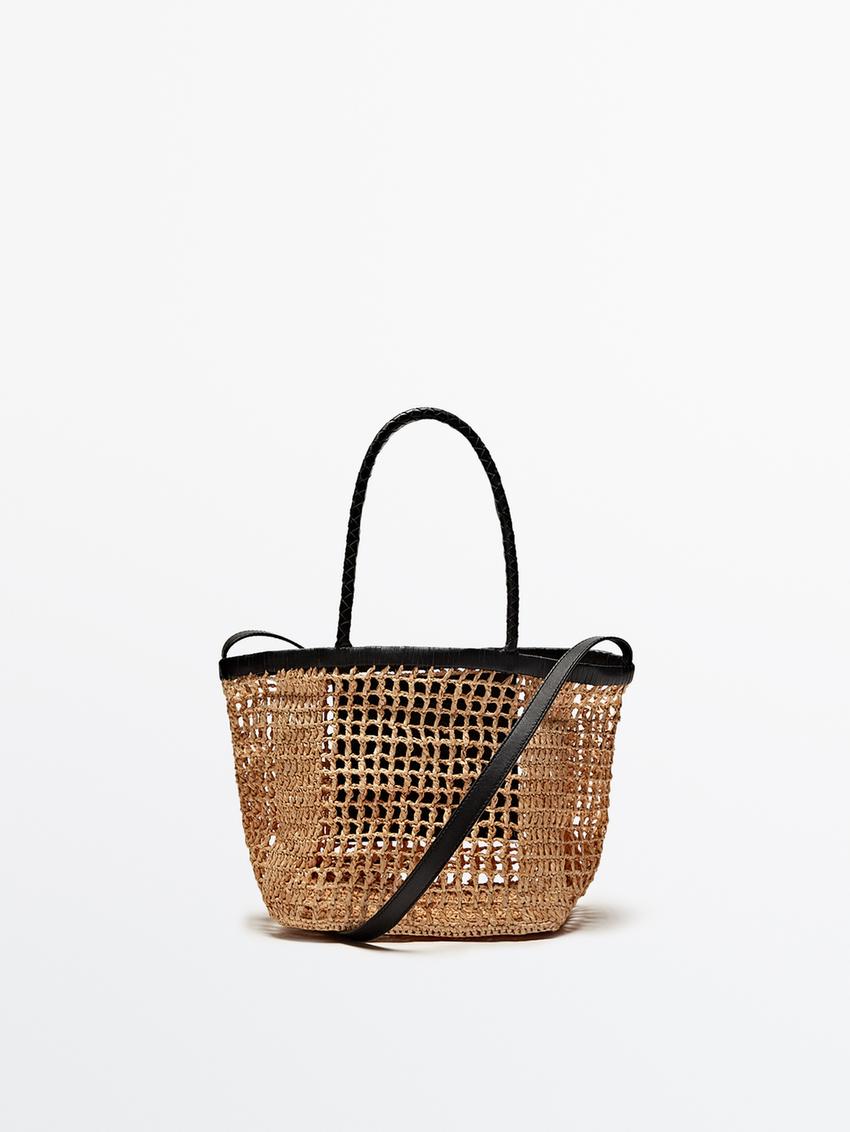 Zara black straw bag Clearance