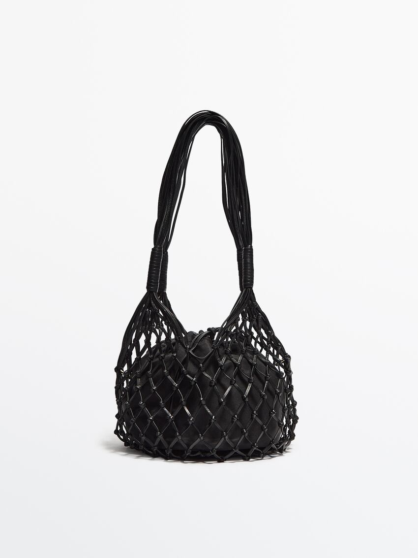 woven leather bag