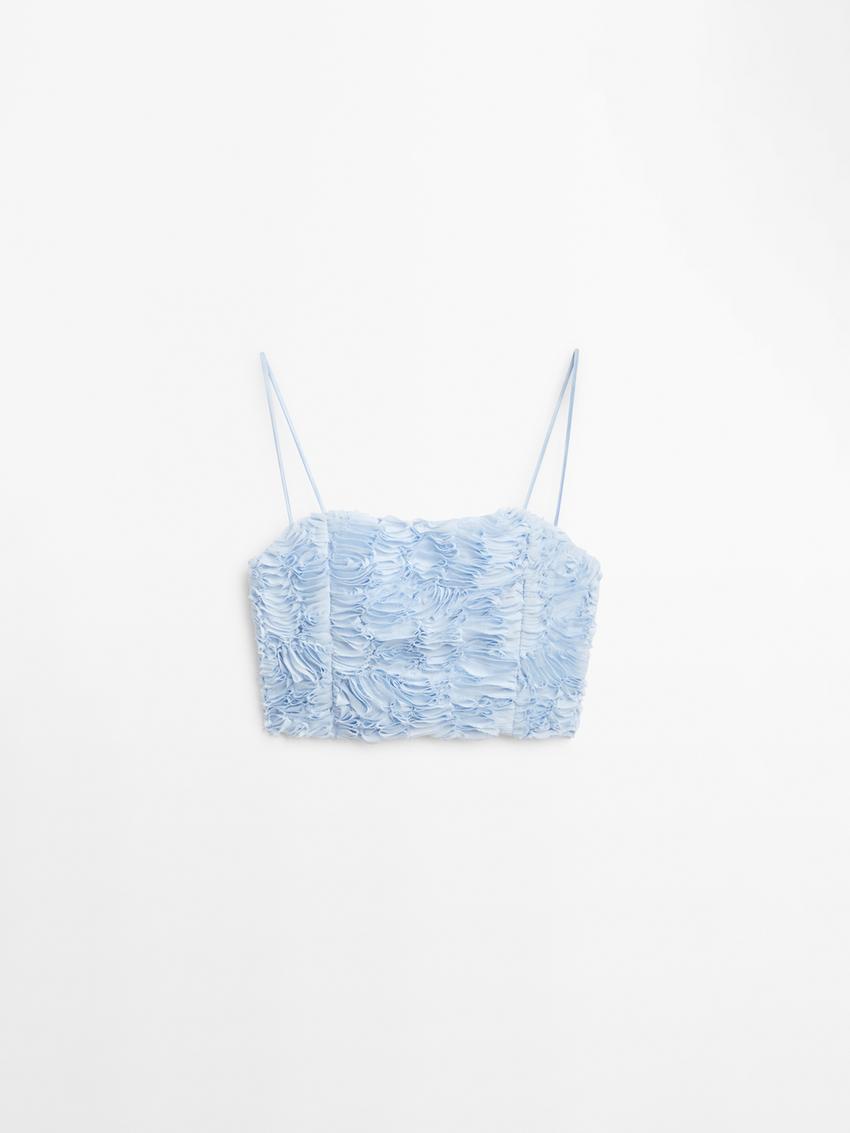 Zara blue strappy crop top Clearance