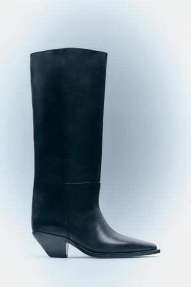 Image 0 of MINIMAL KNEE HIGH COWBOY BOOTS from Zara