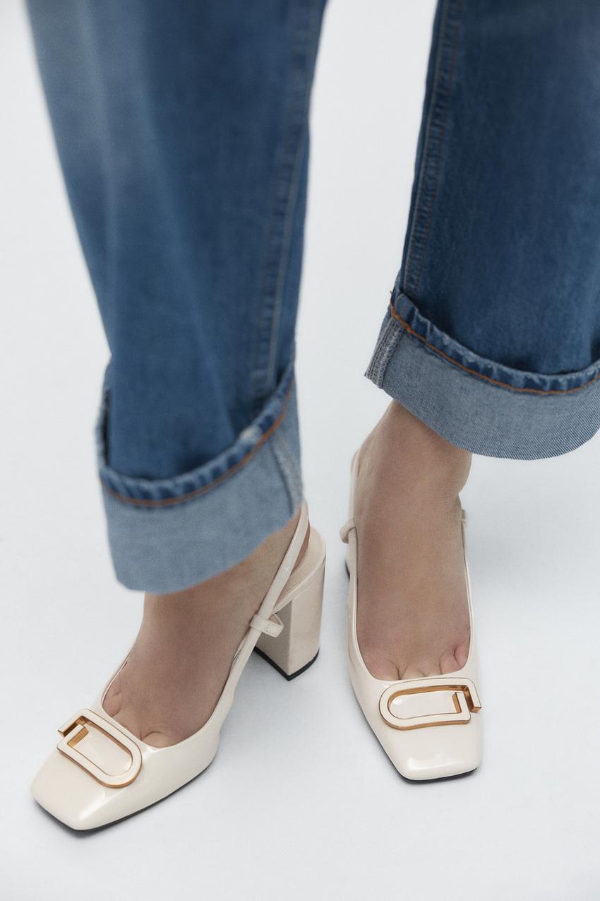 Zara white block heels Clearance