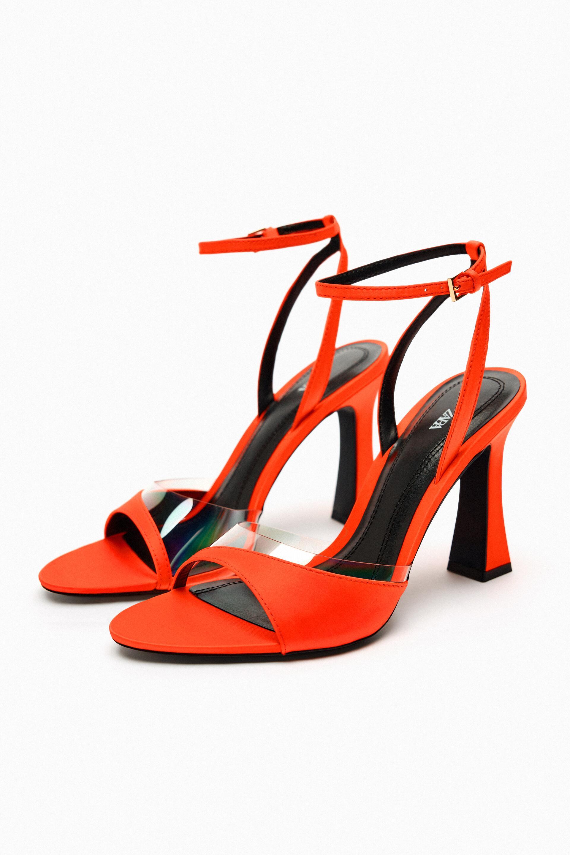 Zara orange high heels Clearance