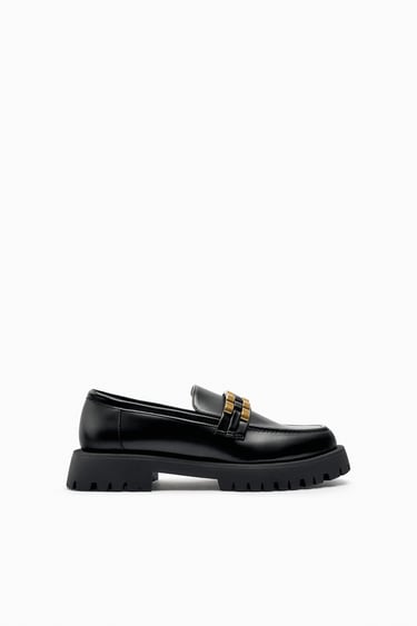 Image 0 of EMBELLISHED LOAFERS WITH TRACK SOLES from Zara