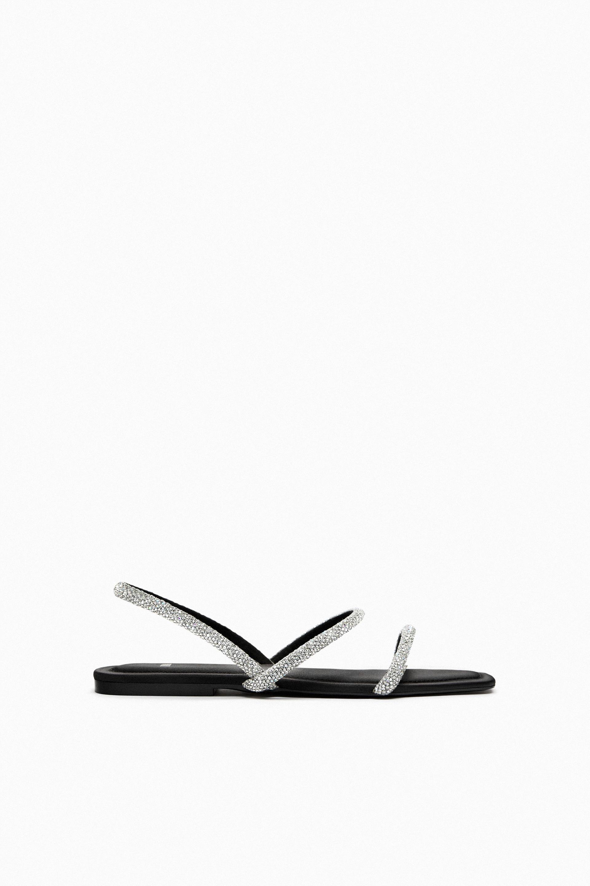 Black flat sandals zara Clearance