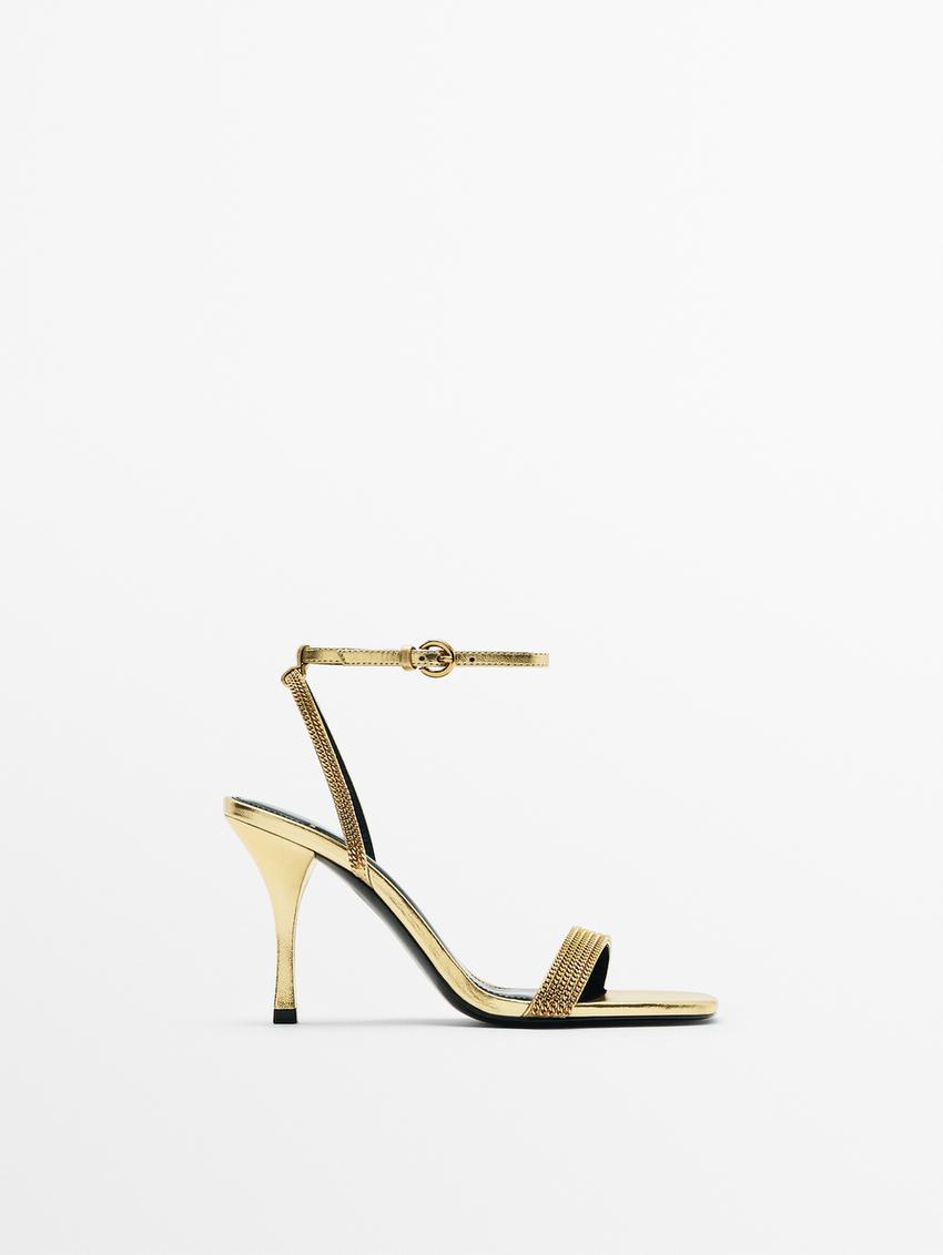 Zara gold chain sandals Clearance