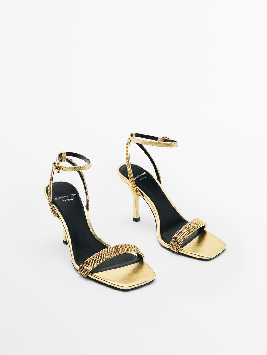 Zara gold chain sandals Clearance
