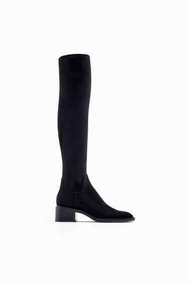 Image 0 of OVER THE KNEE MID-HEIGHT HEEL BOOTS from Zara