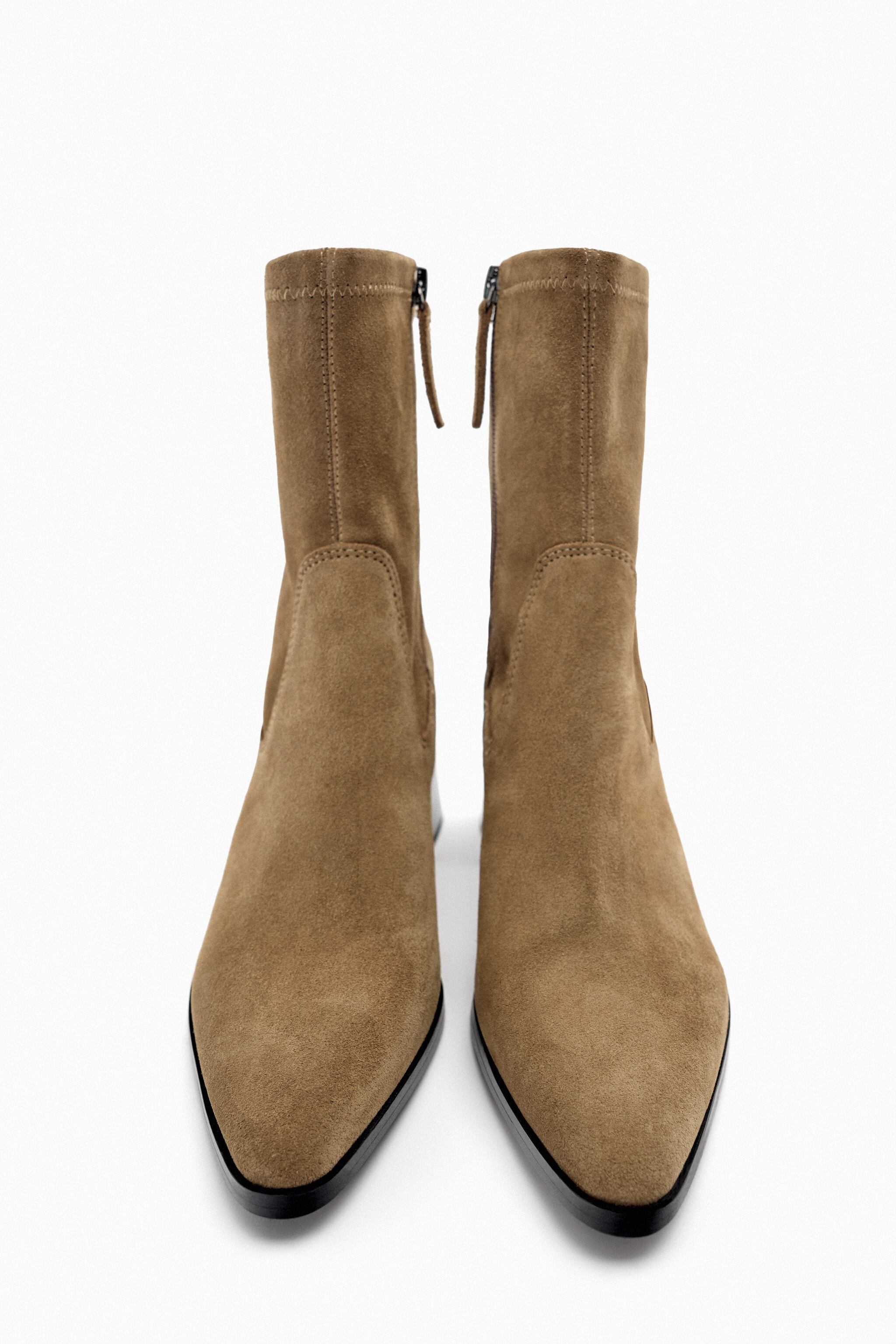 SUEDE HEELED ANKLE BOOTS