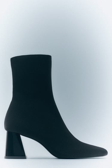 Image 0 of FABRIC BLOCK-HEEL ANKLE BOOTS from Zara