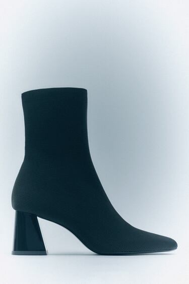 Image 0 of BLOCK HEEL FABRIC ANKLE BOOTS from Zara