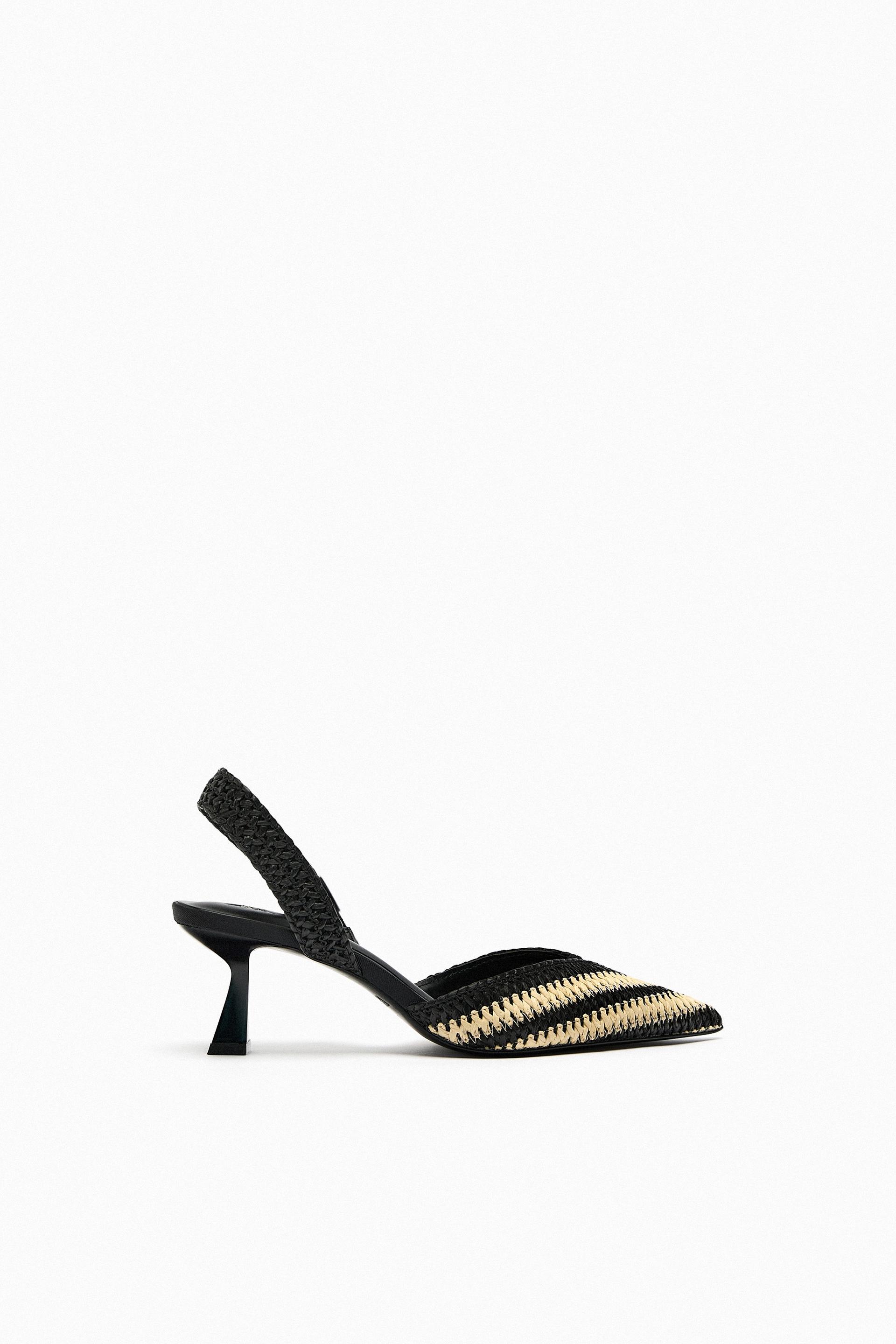 Zara kitten heel slingback shoes Clearance