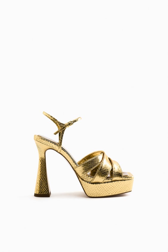 Zapatos Dorados de Mujer Nueva Online | ZARA