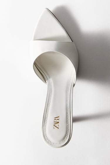 Image 0 of LEATHER HEELED MULES from Zara