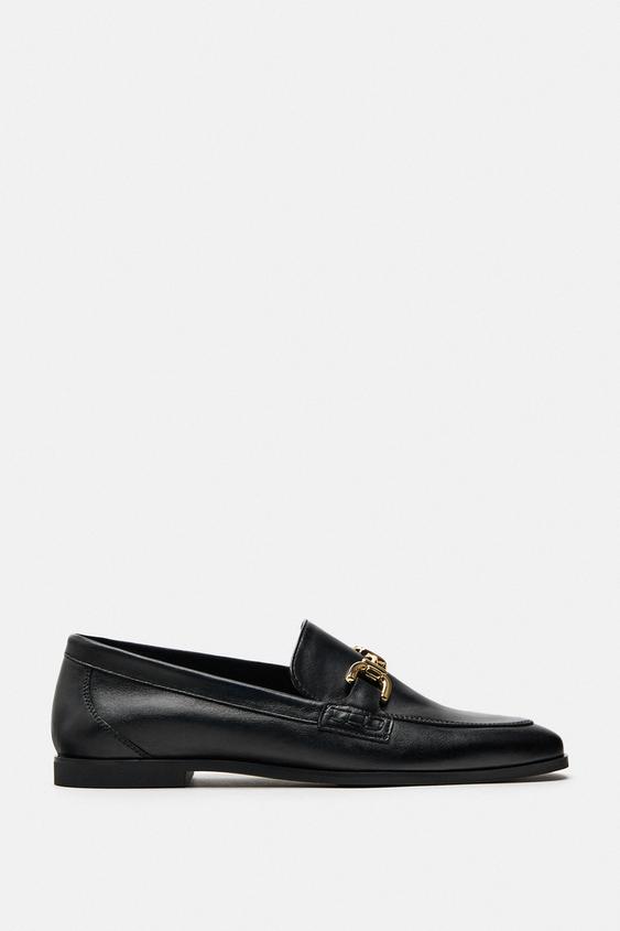 Image 1 of SOFT LEATHER LOAFERS WITH BUCKLE from Zara