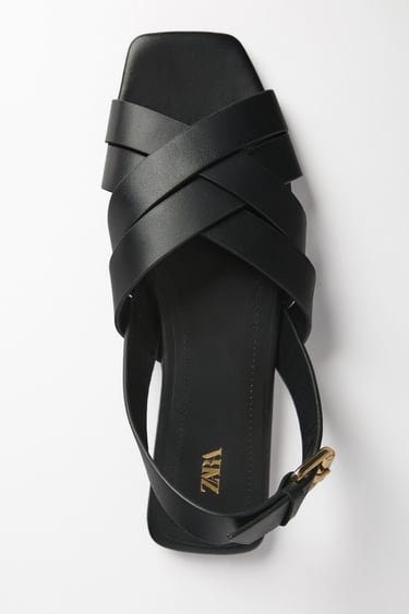 Image 0 of STRAPPY LEATHER SANDALS from Zara