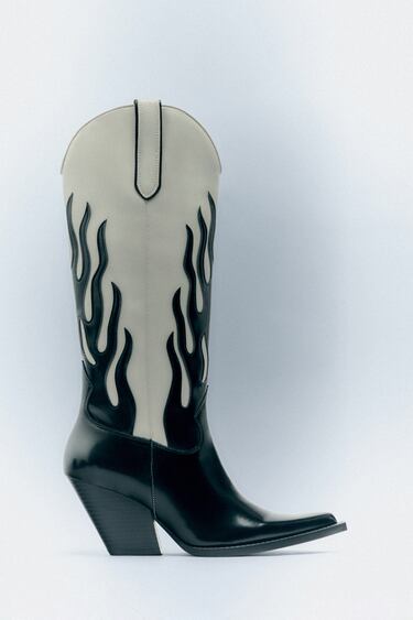 Image 0 of COWBOY BOOTS WITH CONTRAST FLAMES from Zara