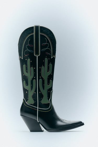 Image 0 of COWBOY BOOTS WITH CONTRAST CACTUS from Zara