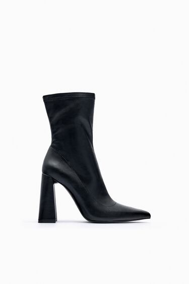 Image 0 of GEOMETRIC HIGH-HEEL ANKLE BOOTS from Zara