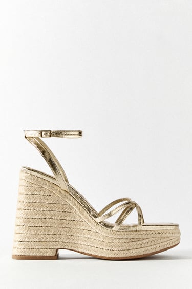 Image 0 of STRAP WEDGE SANDALS from Zara