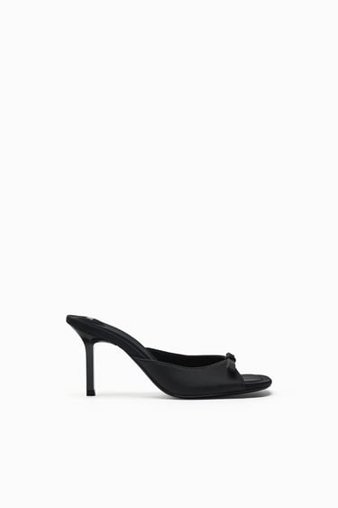 Image 0 of HEELED MULES WITH BOW from Zara
