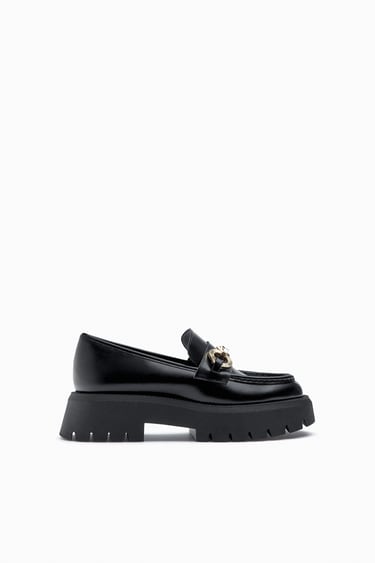 Image 0 of LOAFERS WITH TRACK SOLE AND CHAIN from Zara