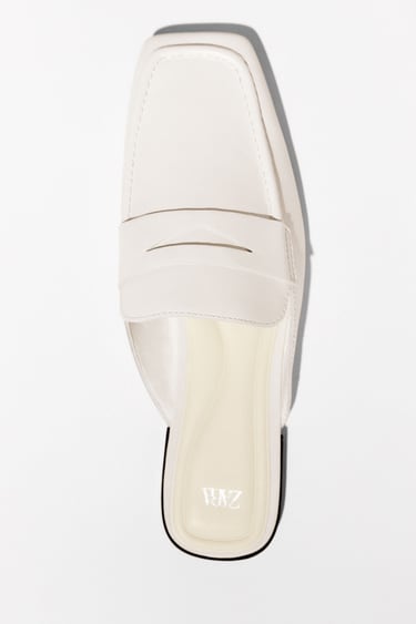 Image 0 of FLAT LEATHER MULES from Zara