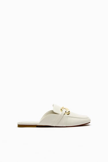 Image 0 of MULE LOAFERS WITH EMBELLISHED METALLIC DETAIL from Zara