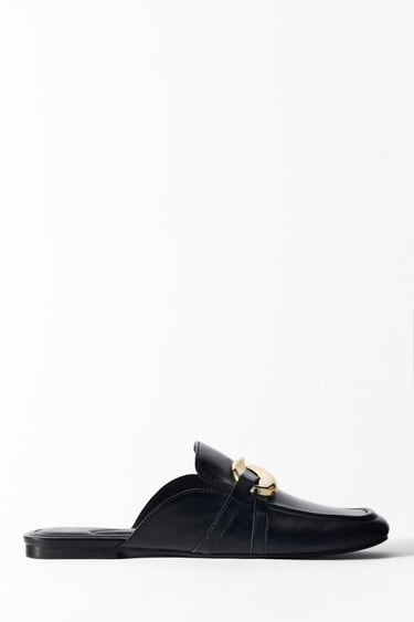 Image 0 of METAL EMBELLISHED MULE LOAFERS from Zara