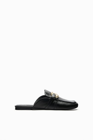 Image 0 of MULE LOAFERS WITH EMBELLISHED METALLIC DETAIL from Zara