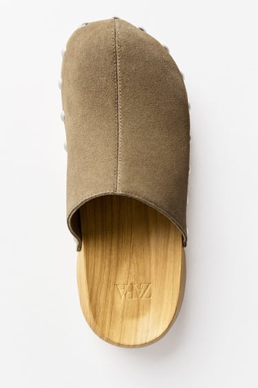 Image 0 of STUDDED SUEDE CLOGS from Zara