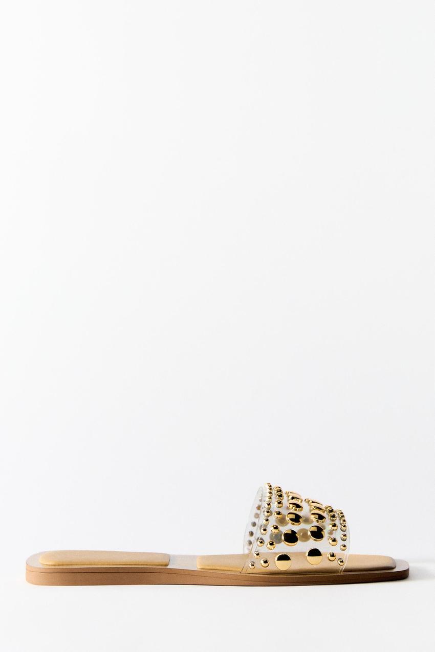 Zara studded flat sandals Clearance