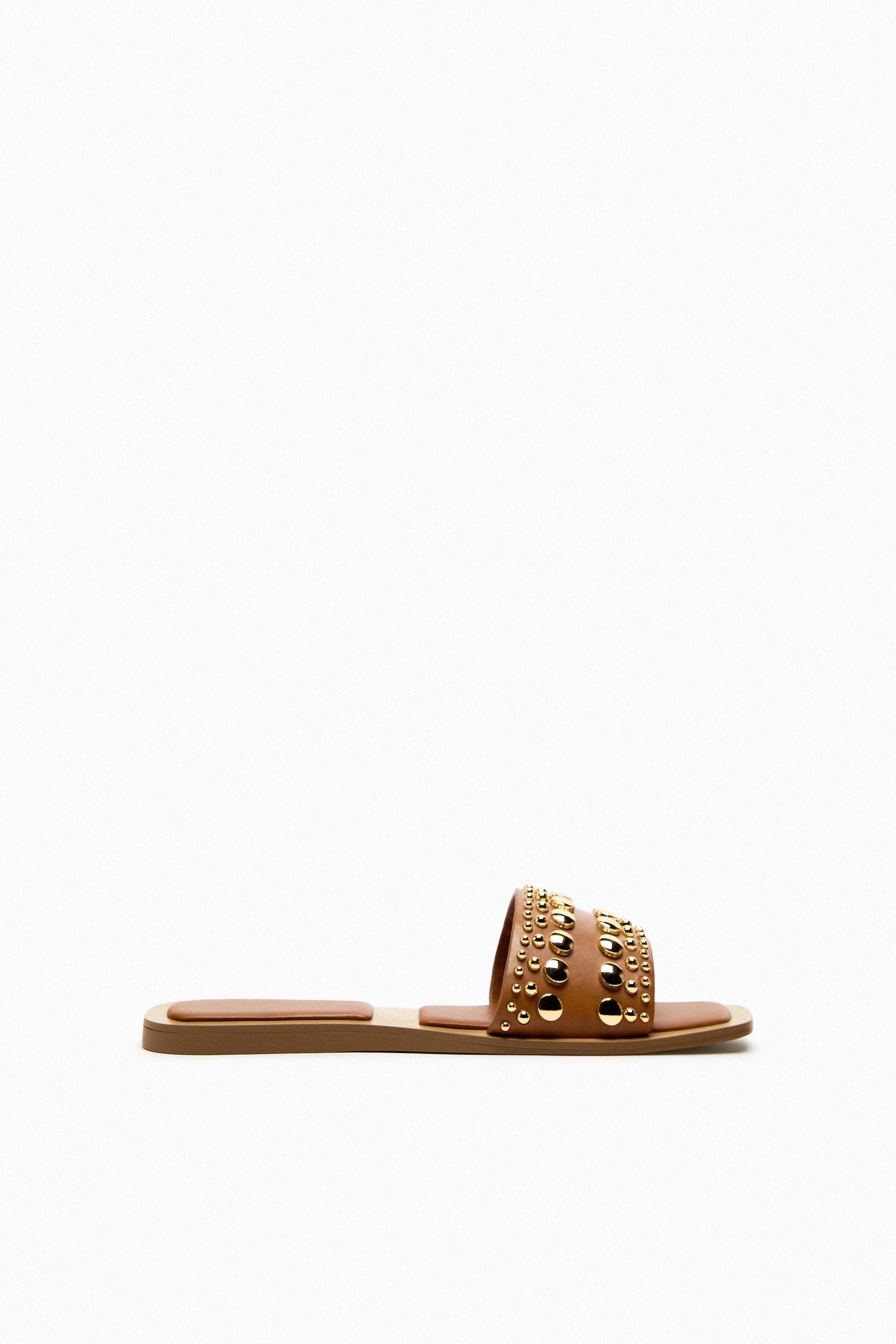 Zara studded flat sandals Clearance