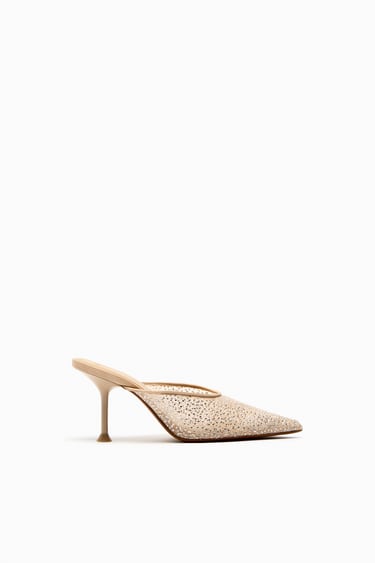 Image 0 of SPARKLY MESH MULES from Zara