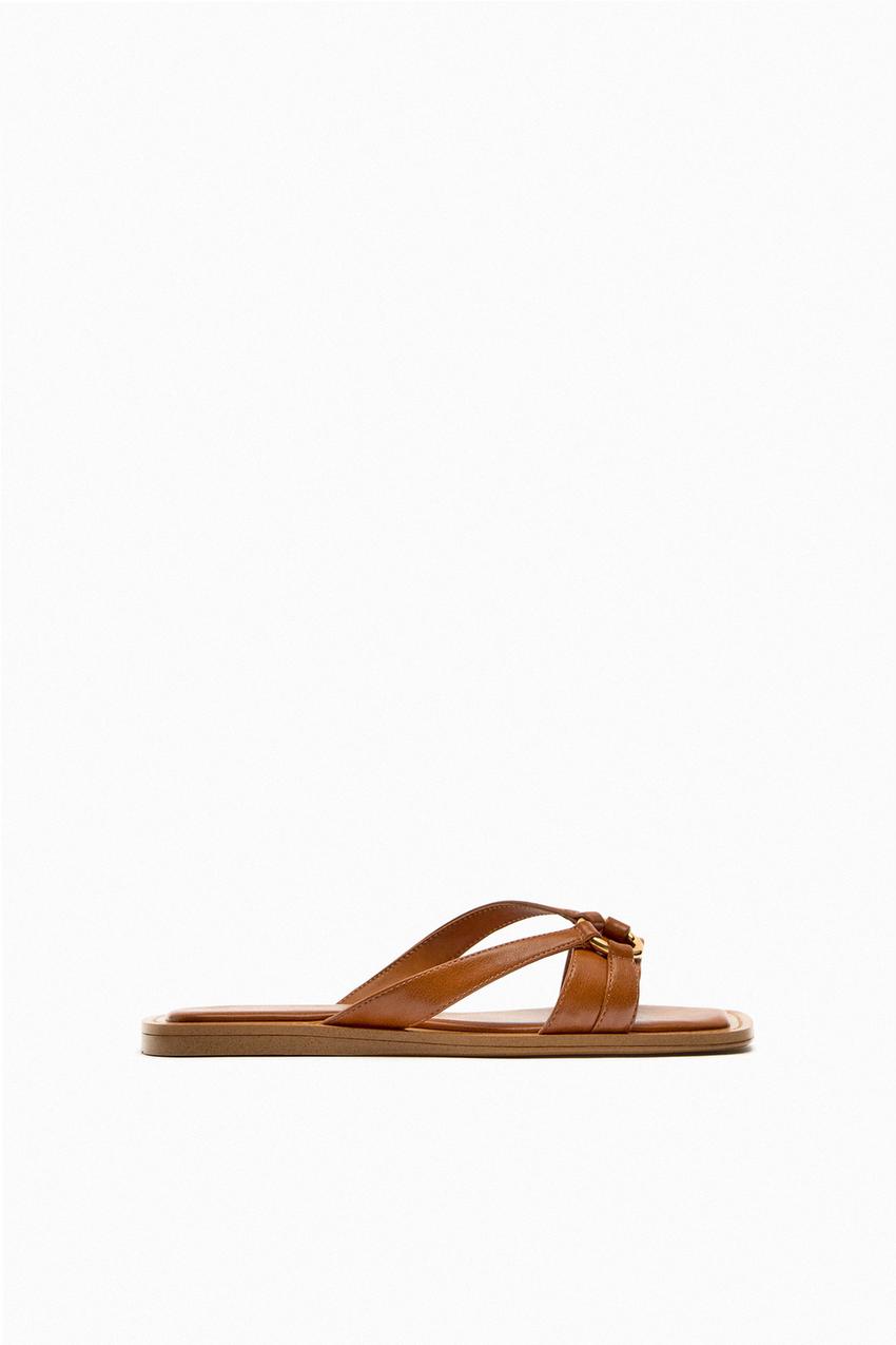 Zara brown flats Clearance