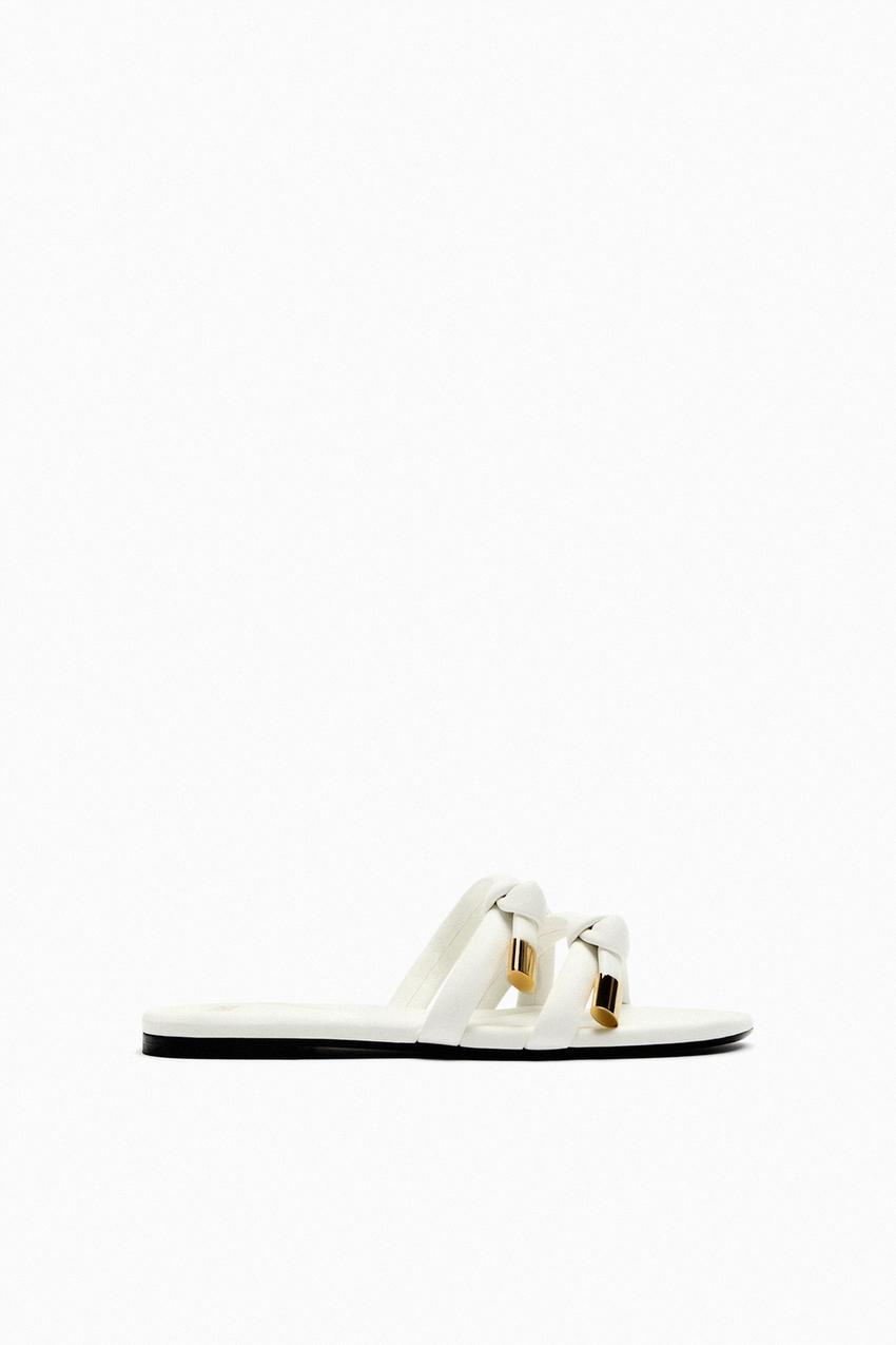 Zara white flip flops Clearance