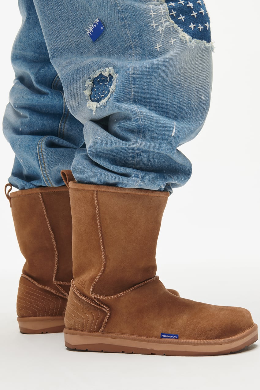 Split Suede Adererror Flat Ankle Boots - Sand Brown | Zara Spain
