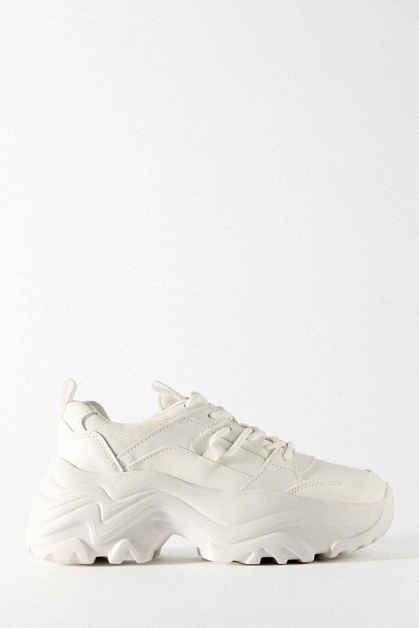 Zara white chunky trainers clearance