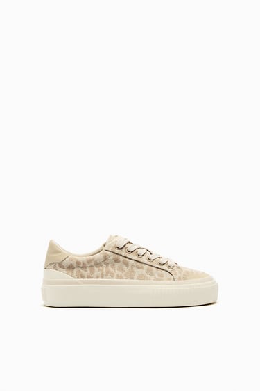 Image 0 of ANIMAL PRINT CASUAL SNEAKERS from Zara