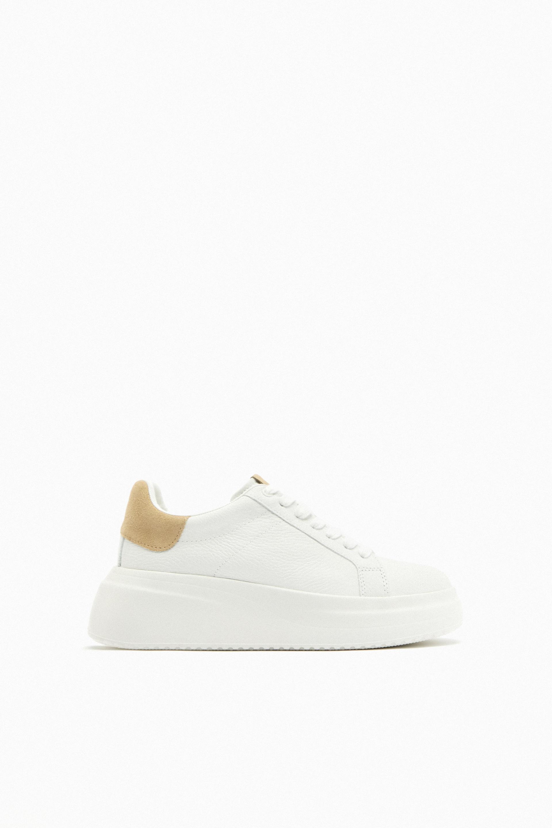 Leather platform trainers zara Outlet
