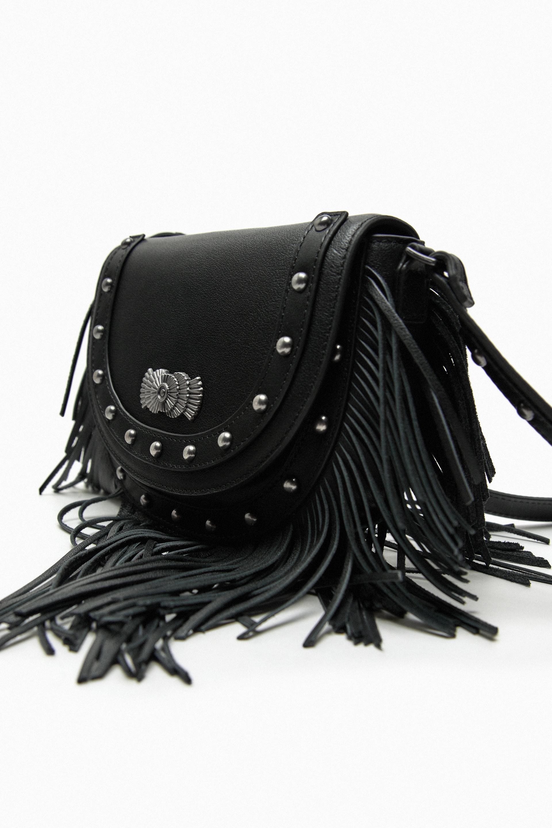 Zara fringe crossbody bag Clearance