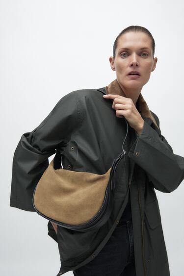 Image 0 of SPLIT LEATHER CROSSBODY BAG from Zara